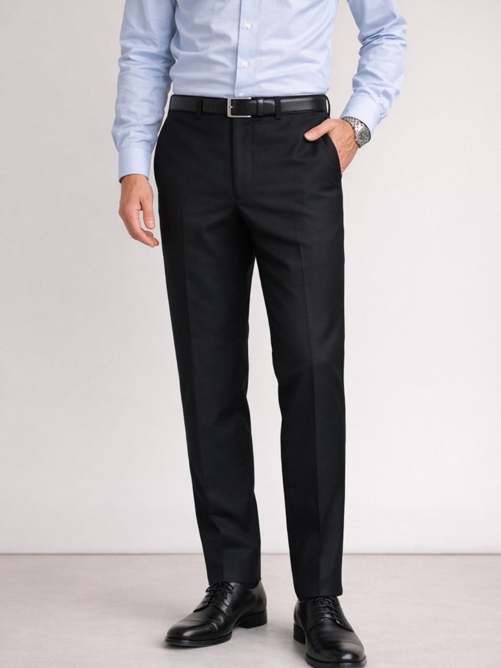 Brooks Brothers 100% Wool Dress Pants Mens 34x31 Black Classic Flat Front